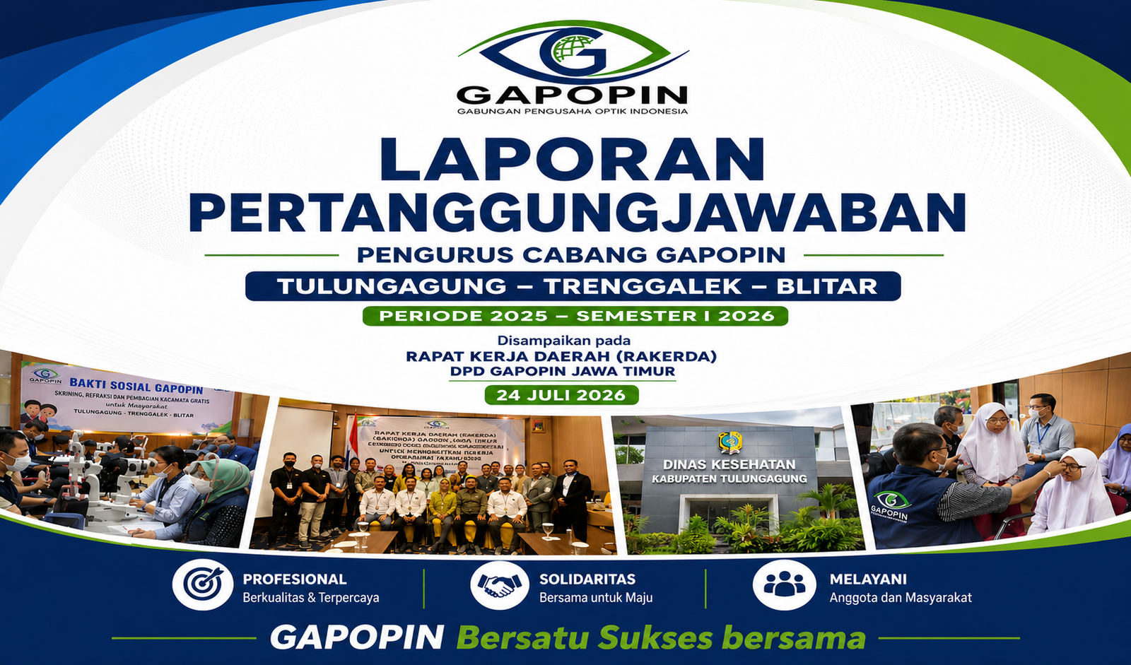 Pengcab GAPOPIN Tulungagung–Trenggalek–Blitar Sampaikan Laporan Pertanggungjawaban Periode 2025–Semester I 2026 pada RAKERDA DPD GAPOPIN Jawa Timur