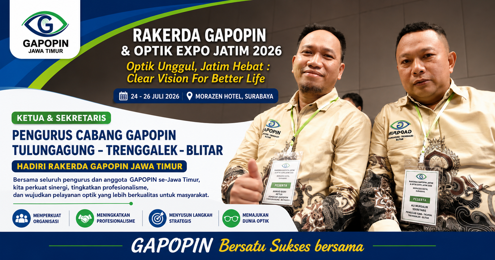 "Perkuat Sinergi dan Profesionalisme, Pengurus Cabang GAPOPIN Tulungagung–Trenggalek–Blitar Hadiri RAKERDA GAPOPIN Jawa Timur 2026"